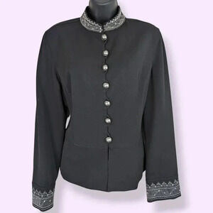 Bianca Nygard Petite Embroidered Black Jacket